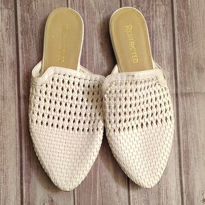 Restricted Cream Woven Clogs